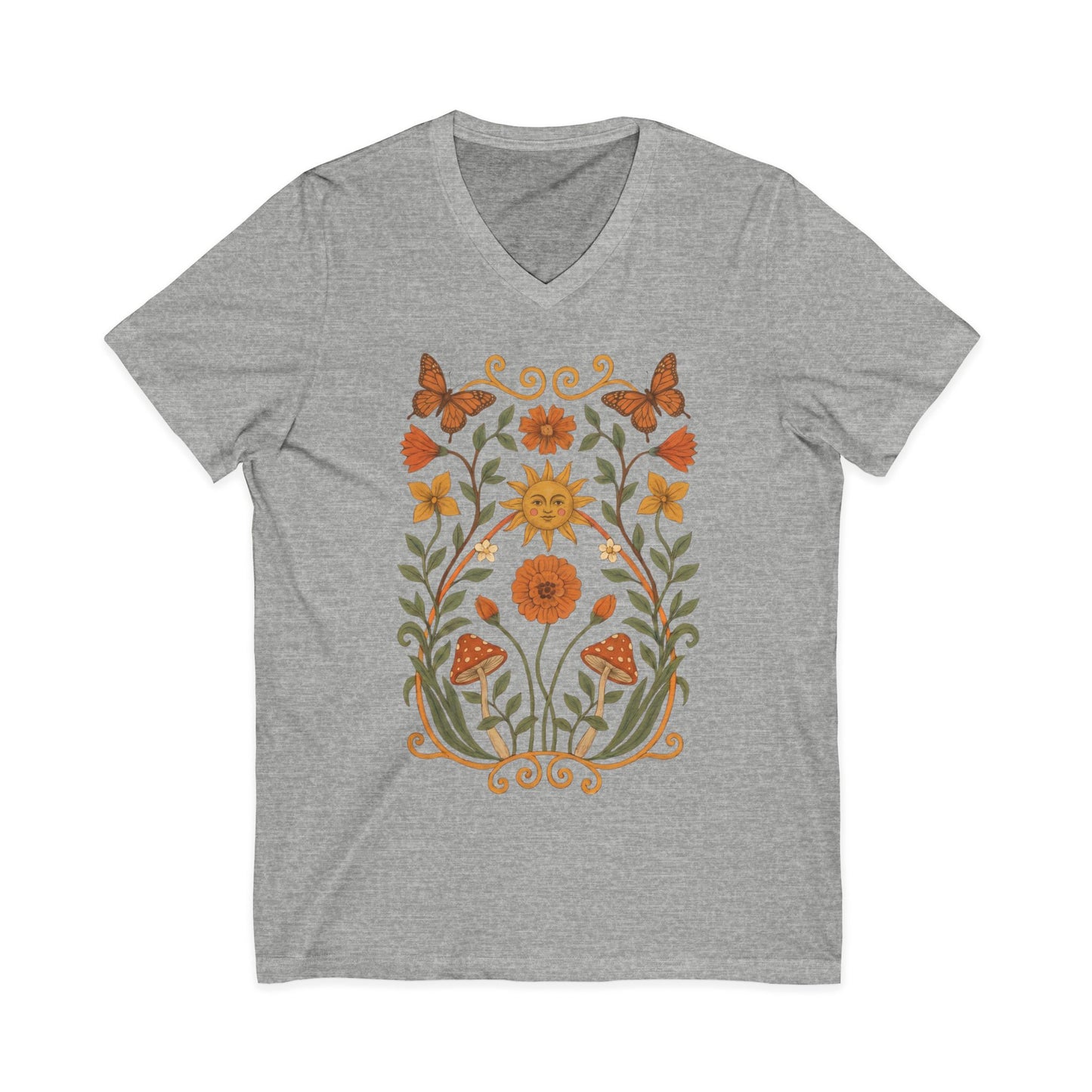 Golden Butterfly - Short Sleeve V Neck