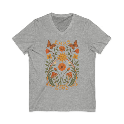 Golden Butterfly - Short Sleeve V Neck