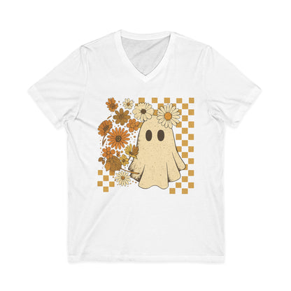 Floral Ghost - Short Sleeve V Neck