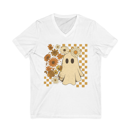 Floral Ghost - Short Sleeve V Neck