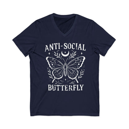 Anti-Social Butterfly - Short Sleeve V Neck