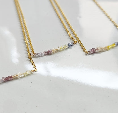 Sunrise Ombre Herkimer Diamond Beaded Necklace