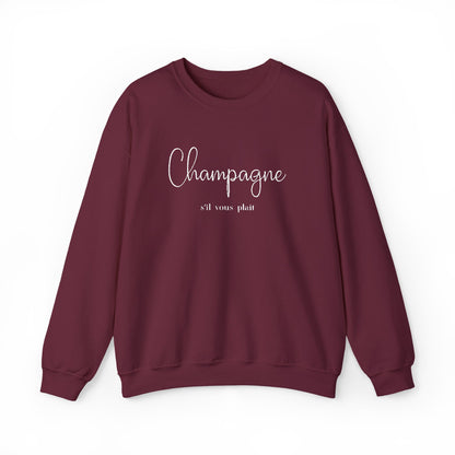 Champagne, s'il vous plait.  - Embroidery,  Crewneck