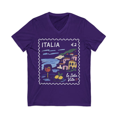 Postage From Positano - Short Sleeve V Neck