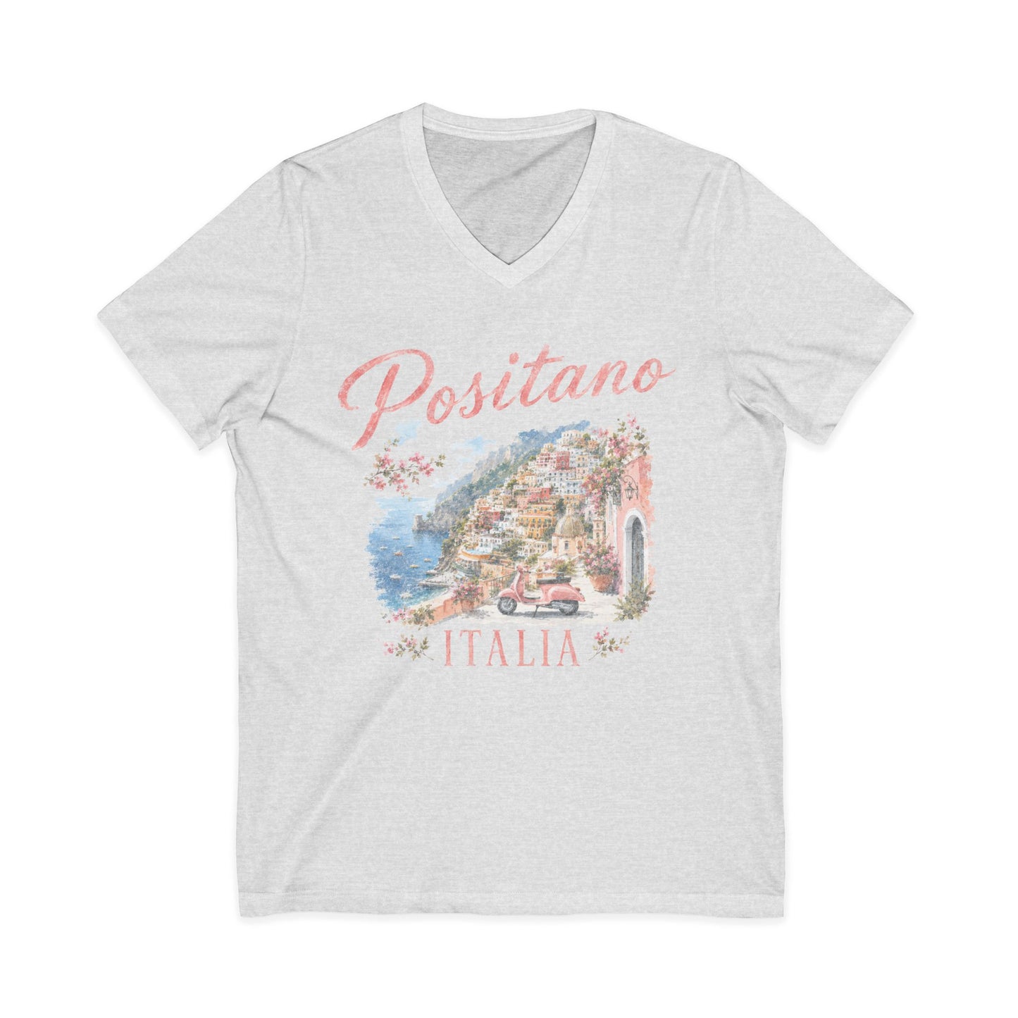 Vintage Positano Painting - Short Sleeve V Neck