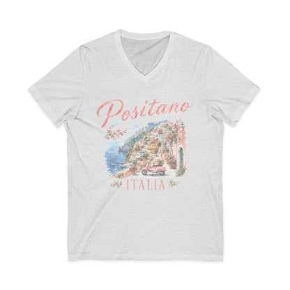 Vintage Positano Painting - Short Sleeve V Neck