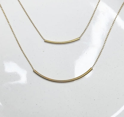 Threaded Brass Beaded Layering Focal Necklaces On Ball Chain