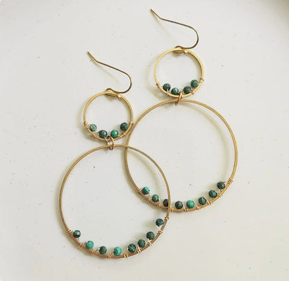 Gemstone Wrapped Dangle Earrings, Gifted To Joanna Gaines