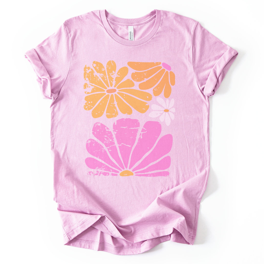 Sunbloom Boho Vintage Floral - Bella Canvas Super Soft Fitted T Shirt