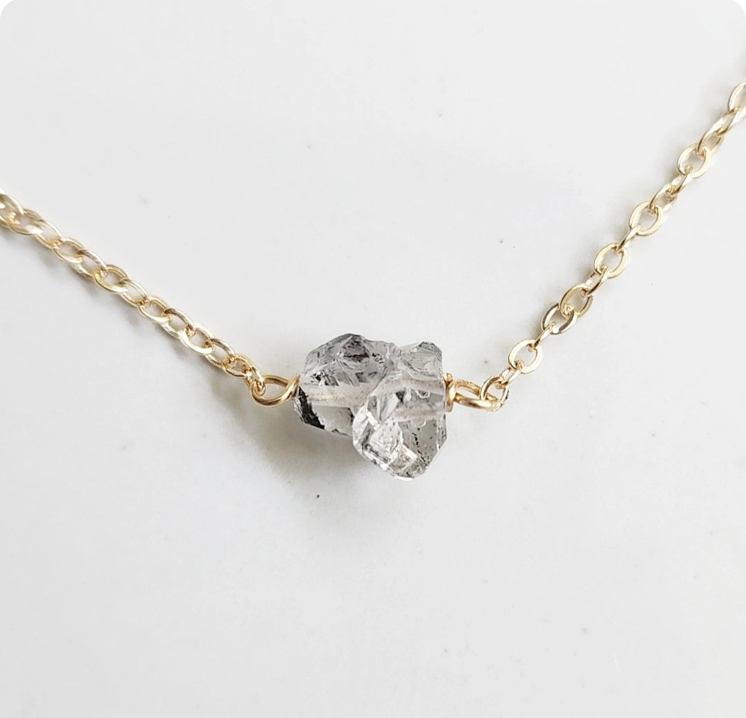 Natural Tibetan Quartz w/ Anthraxolite Focal Necklace
