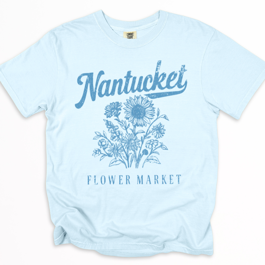 Nantucket Flower Market - Comfort Colors Relaxed Fit Premium T Shirt