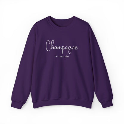 Champagne, s'il vous plait.  - Embroidery,  Crewneck