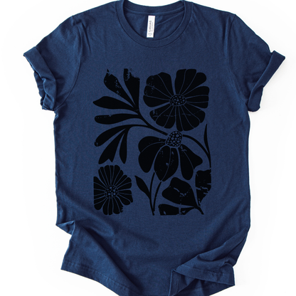 Artistic Boho Floral Print - Bella Canvas Super Soft Fitted T Shirt
