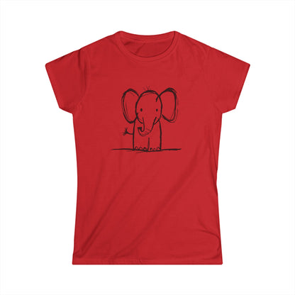 Elephant Sketch - Women's Softstyle Tee