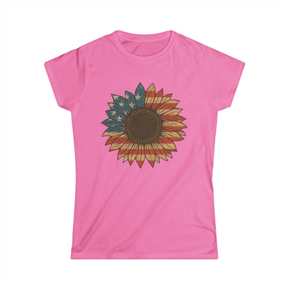 Stars & Stripes Sunflower - Women's Softstyle Tee