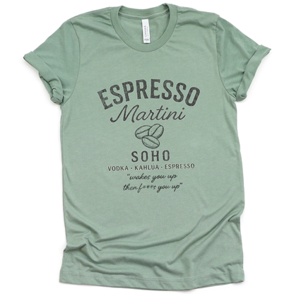 Espresso Martini, Vintage Faded Print - Bella Canvas Super Soft T Shirt