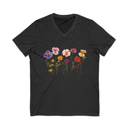 Pressed Flowers - Short Sleeve V Neck