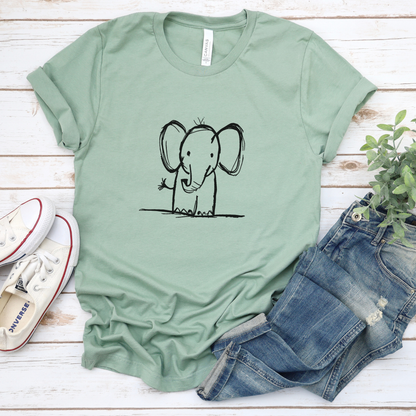 Elephant Sketch - Bella Canvas Super Soft Fitted T Shirt