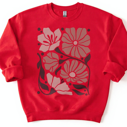 Abstract Boho Floral -  Gildan Crewneck Sweatshirt