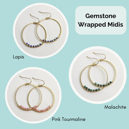 Gemstone Wrapped Dangle Earrings, Gifted To Joanna Gaines