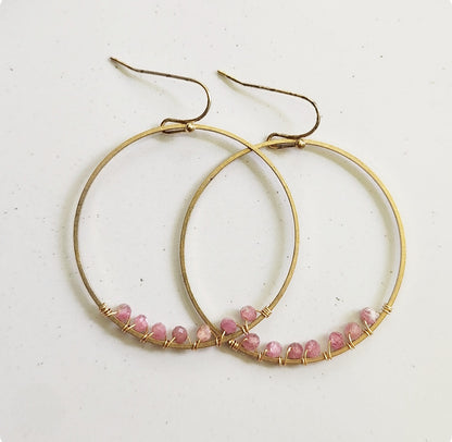 Gemstone Wrapped Dangle Earrings, Gifted To Joanna Gaines