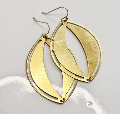 Eyelet Dangle and Drop Earrings in Brass