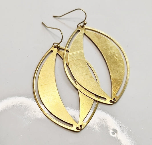Eyelet Dangle and Drop Earrings in Brass