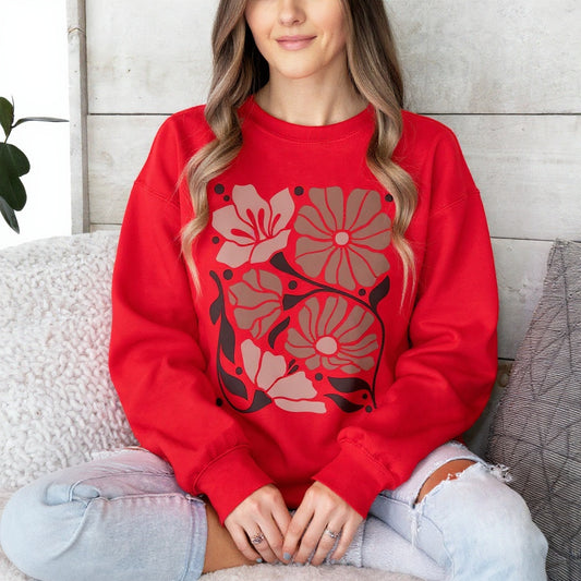 Abstract Boho Floral -  Gildan Crewneck Sweatshirt