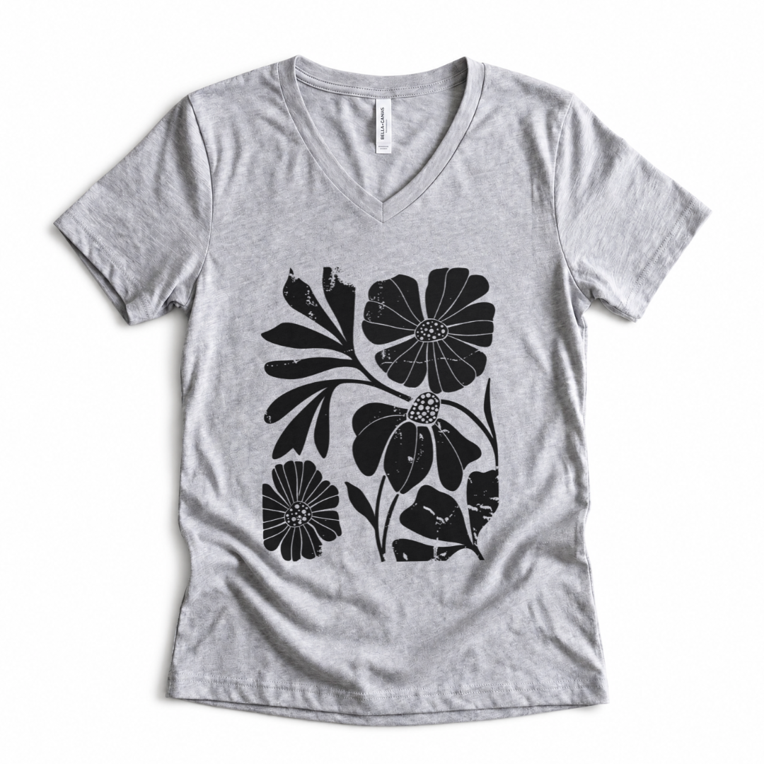 Artistic Boho Floral - Super Soft V Neck