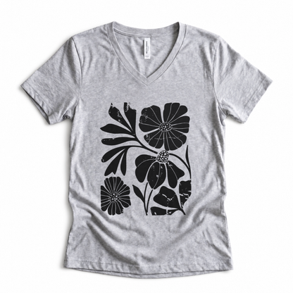 Artistic Boho Floral - Super Soft V Neck