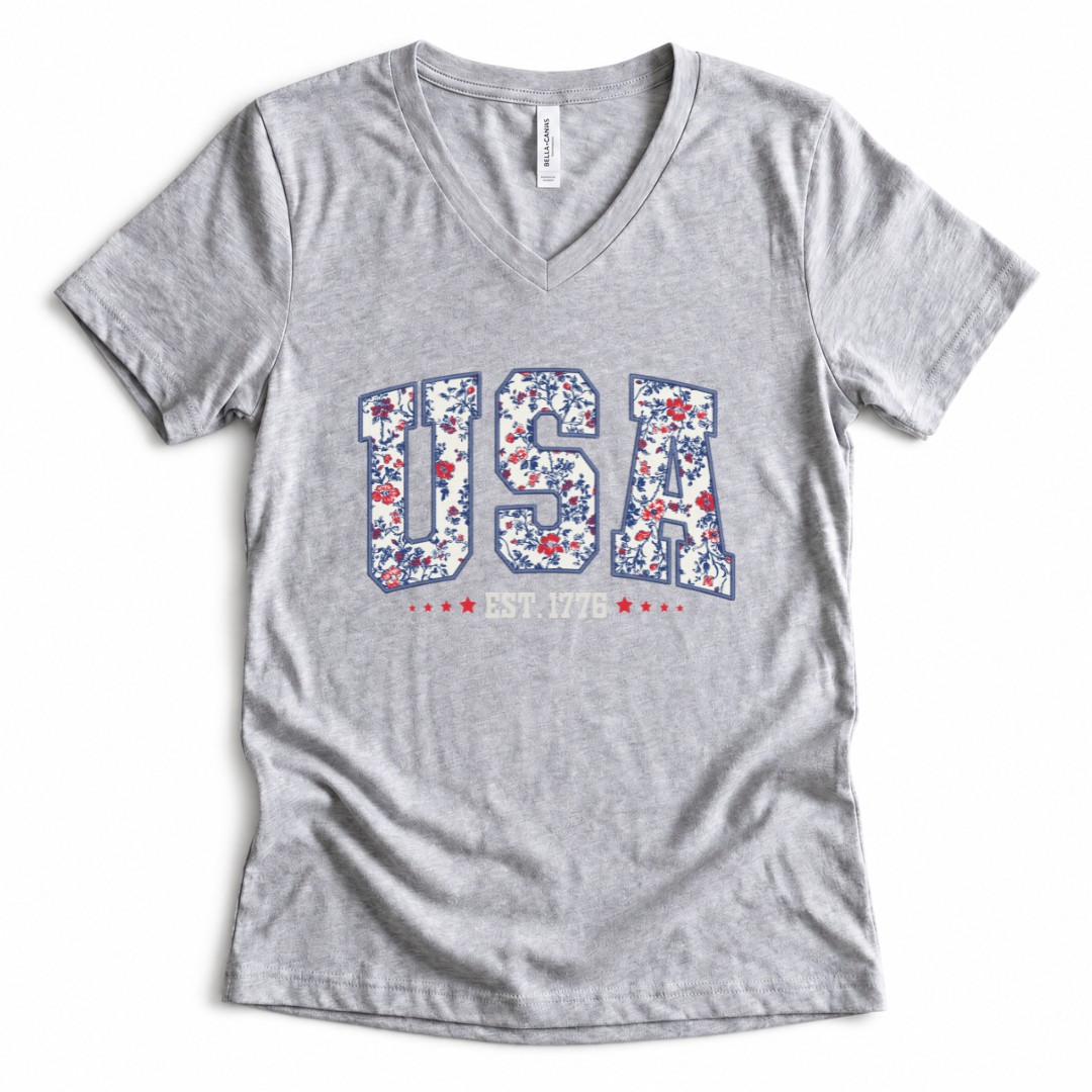 Floral USA - Super Soft V Neck