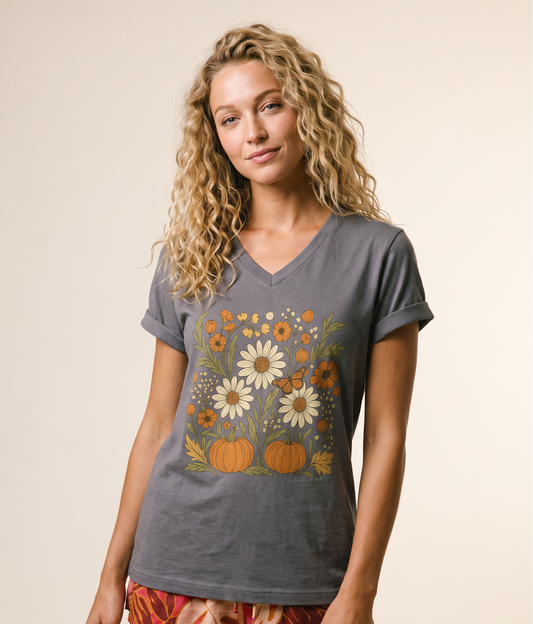 Autumn Harvest - Short Sleeve V-Neck Tee