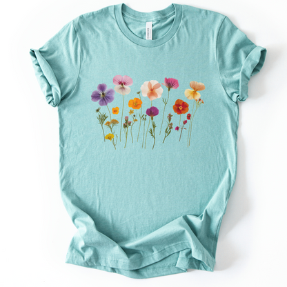 Pressed Flowers - Bella Canvas Super Soft Fitted T Shirt
