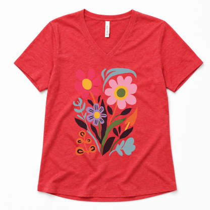 Vivid Floral - Super Soft V-Neck
