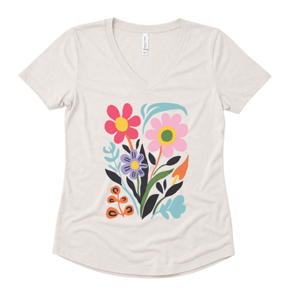 Vivid Floral - Super Soft V-Neck