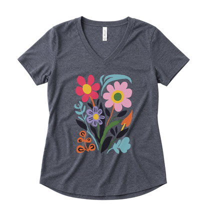 Vivid Floral - Super Soft V-Neck