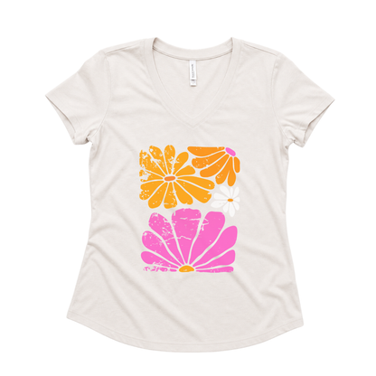 Sunbloom Boho Vintage Floral - Super Soft V-Neck