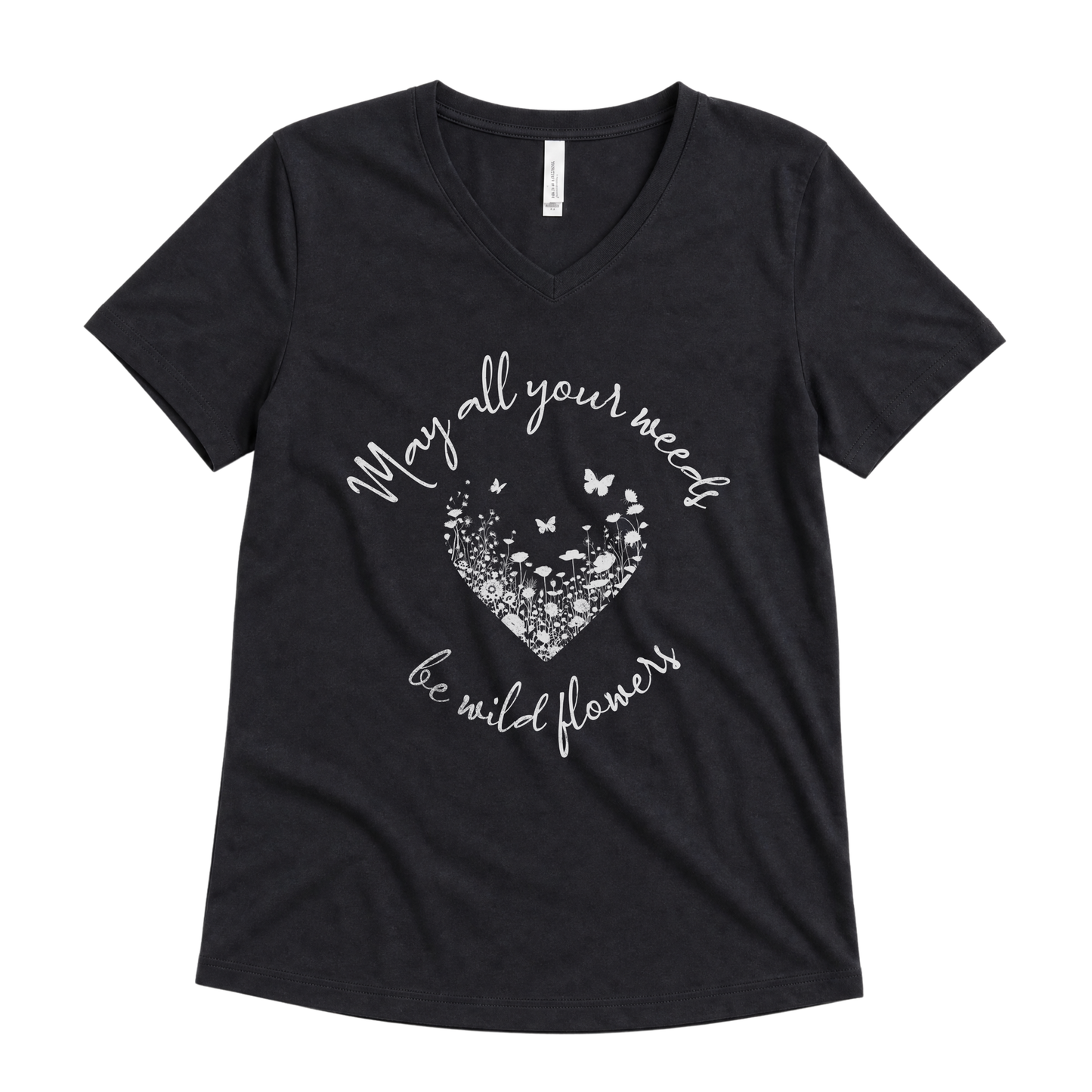 May All Your Weeds Be Wildflowers Silhouette Print - Super Soft V Neck