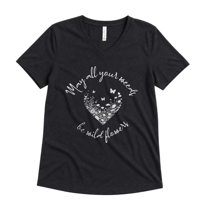 May All Your Weeds Be Wildflowers Silhouette Print - Super Soft V Neck