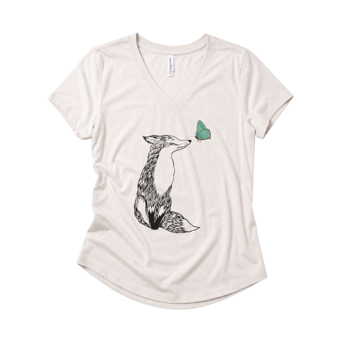 Fox & Butterfly - Super Soft V Neck
