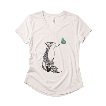 Fox & Butterfly - Super Soft V Neck