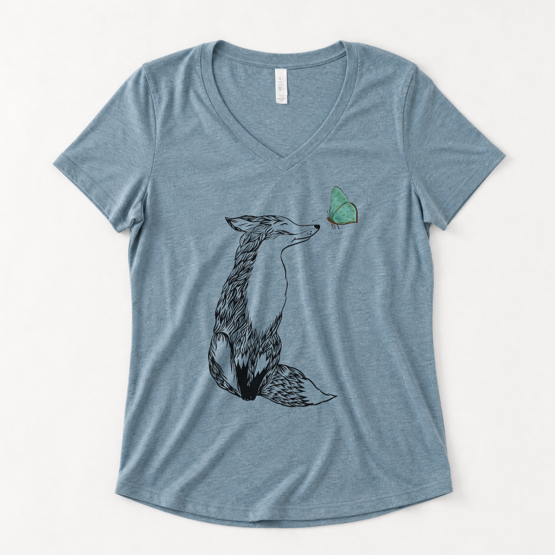 Fox & Butterfly - Super Soft V Neck