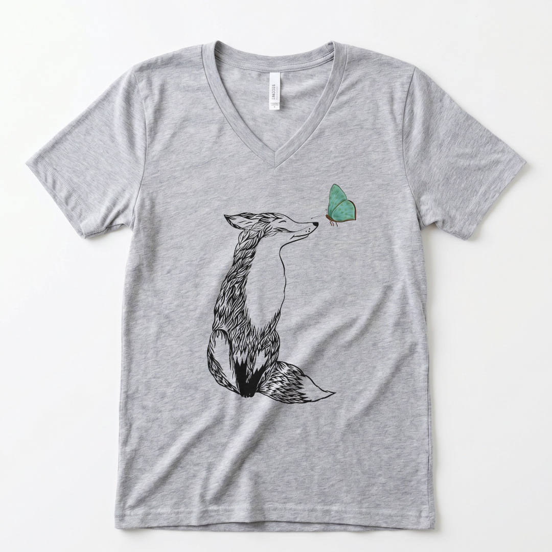 Fox & Butterfly - Super Soft V Neck