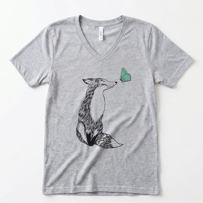 Fox & Butterfly - Super Soft V Neck