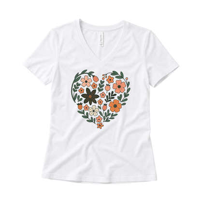 Flower Heart - Super Soft V Neck