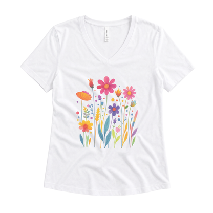 Vibrant Wildflower - Super Soft V Neck