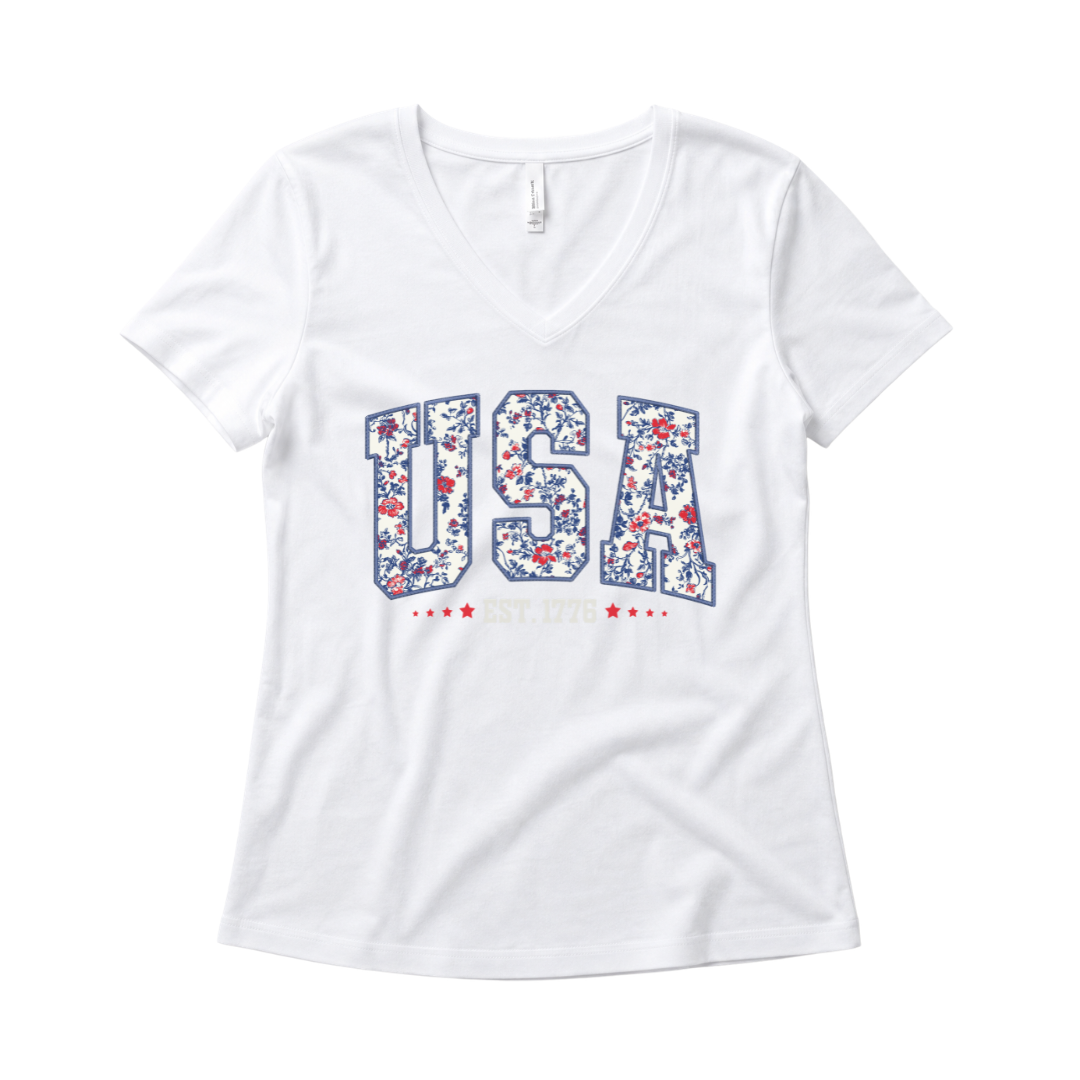 Floral USA - Super Soft V Neck