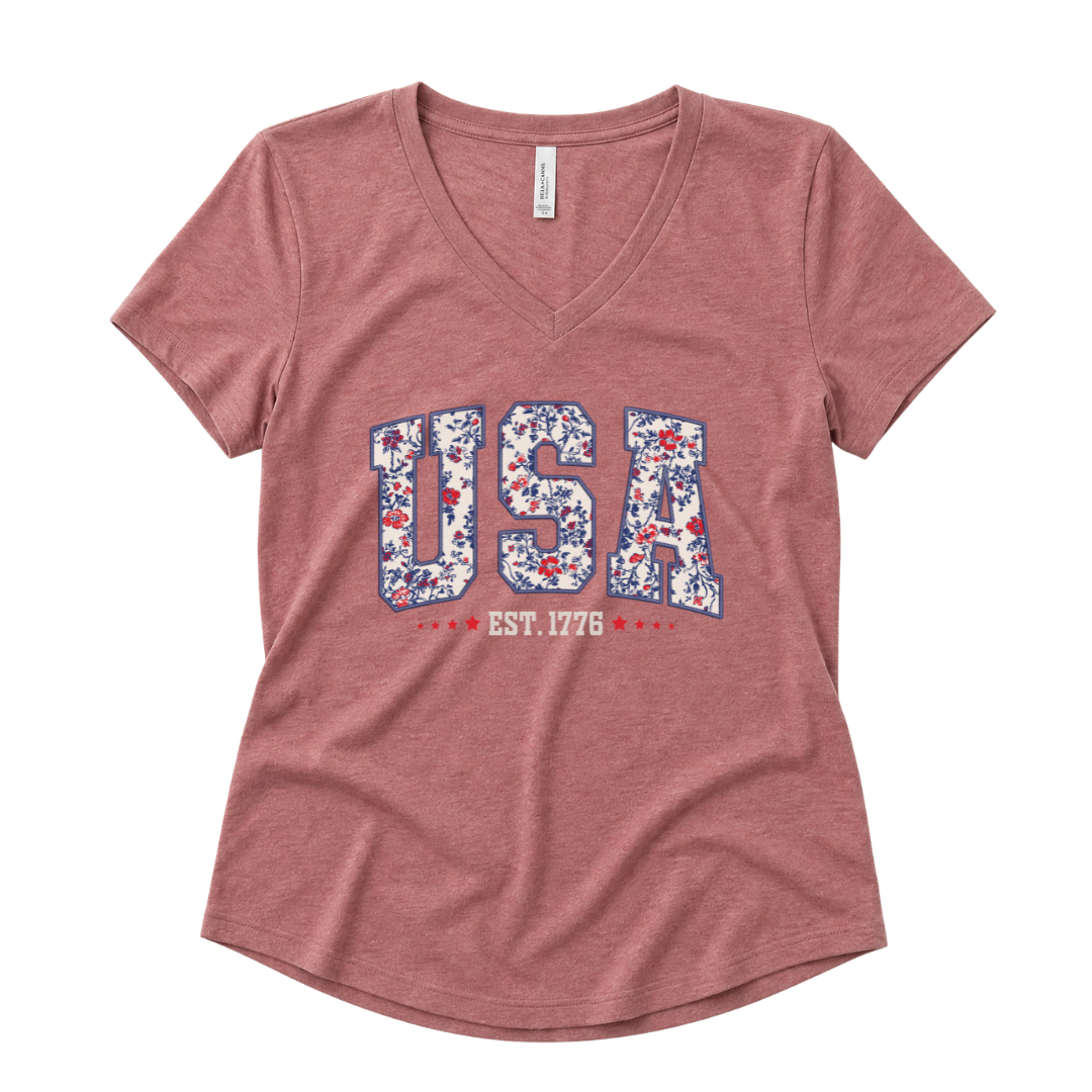 Floral USA - Super Soft V Neck