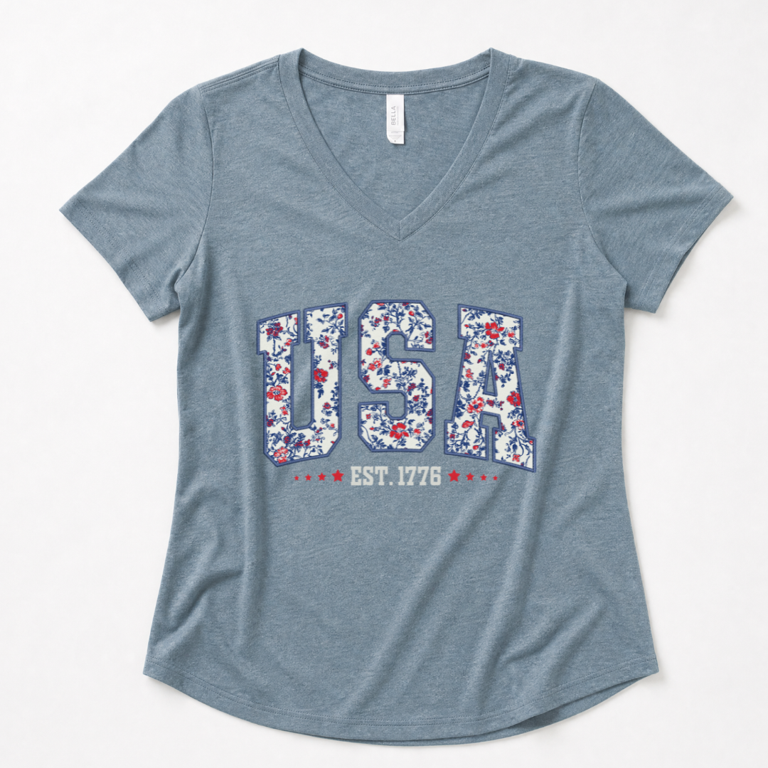 Floral USA - Super Soft V Neck
