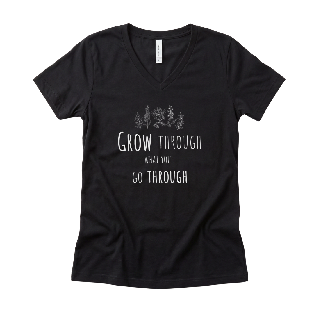 Grow Through What  You Go Through - Super Soft V Neck